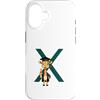 Timowo Studio Custodia per iPhone 16 Giraffa Diploma Lettera X Alfabeto Animale