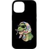 Vintage Retro Knitting Cute Lover Women Custodia per iPhone 15 T-Rex Dinosauro Tyrannosaurus Rex Dino Granny Square Crochet