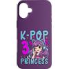 Girls Birthday Korean Kids K Pop Fan K-P Custodia per iPhone 16 Plus K-Pop Principessa Età 3 Anni Compleanno Bambino