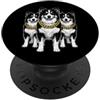 Cool 3 Hip Hop Trio Street Gold Chain Fu Abbigliamento da strada retrò Australian Shepherd Aussie Rap Old School PopSockets PopGrip Adesivo