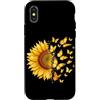 Sunflower Butterfly Floral Garden Nature Custodia per iPhone X/XS Farfalla Girasole Giardino Floreale Giard