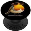 Robin Bird Outfit Grazioso uccello con occhiali per gli amanti di pettirossi e piume PopSockets PopGrip Adesivo