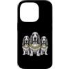 Cool 3 Hip Hop Trio Street Gold Chain Fu Custodia per iPhone 14 Pro Basset Hound Dog Rap Old School Retro Streetwear anni '80 e '90