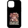 Cow Coffee Humor Mood Custodia per iPhone 12 Pro Max Umorismo occidentale del caffè Cowgirl della batteria scarica