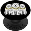 Cool 3 Hip Hop Trio Street Gold Chain Fu Samoiedo Cane Rap Old School Retro Streetwear 80s 90s Tre PopSockets PopGrip Adesivo