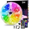 Realky Striscia LED 5 Metri,Led Striscia Colorati Dimmerabile con Controller Bluetooth Musica Sincronizza la Adatto per Interni, Camera da Letto, Decorazioni per Feste e per la Casa