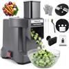 serebrant Tagliaverdure e affettaverdure elettrico Tagliaverdure a Cubetti Elettrico Cubettatrice per Verdure Frutta Professionale,affetta verdure elettrico a 2 Lame in Acciaio Inox Frutta e verdura da tagliare