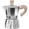 KASANOVA Caffettiera 2 tazze con manico effetto legno grigio Tè e caffè