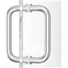 Ranbo Maniglia a C a doppia faccia per porta scorrevole in vetro senza cornice, acciaio inossidabile 304,nichel spazzolato,adatta per vetri di 6-12 mm, interasse 15.3 cm, ideale per bagni, doccia, spa