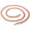 NEHZUS Collana a maglia cubana da uomo, in oro rosa, per uomini, ragazzi, donne, hip hop e alla moda, in acciaio inox 316L, placcato oro 18 carati, 6 mm, 40/50/70 cm, 50 cm, Acciaio inossidabile,