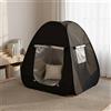Tenda Gioco Nera Riflettente Tenda a Scomparsa Pieghevole Patta Arrotolabile