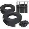 VOUNOT® Strisce di Protezione in PVC per Recinzioni da Giardino e Recinzioni a Doppia Asta 150m x 4.7cm, Strisce Frangivista in PVC con 300 Clip di Fissaggio, Nero