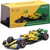 Burago Bburago - McLaren MCL38#4 Lando Norris Monaco GP 2024 Senna 30th Anniversary, Auto Diecast Scala 1:43 con Casco e Teca Espositiva, Livrea Speciale, Licenza Ufficiale McLaren, Età 14+ Anni