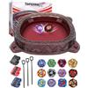 BGOVTAPO Kit di avviamento per stadio X - con 12 trottole X, 3 lanciatori e arena per battaglie, set competitivo definitivo per battaglie di trottole, ragazzi e ragazze dagli 6 anni in su