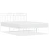 vidaXL Struttura letto con testiera in metallo bianco 135x190 cm