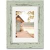 Hama Cornice portafoto 20 x 30 cm 'Cottage', effetto shabby chic, effetto invecchiato, passamontagna, vetro di qualità, da appendere a parete, formato verticale o paesaggio, verde pastello