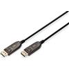 DIGITUS Cavo DisplayPort in fibra ottica - 20 m - UHD 8k 60Hz 4k 120Hz - Displayport 1.4 - 32,4 Gbps - HDR, HDCP 2.2, CEC - Cavo ibrido AOC - Contatti placcati in oro - Nero