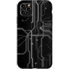 Monochrome Data Grid Custodia per iPhone 11 Pro Max White Circuit Scheda Madre Gamer Tech Grafica Estetica
