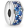 PANDORA Colours Clip in argento con pavé con zirconia cubica verde acqua e impugnatura in silicone, blu