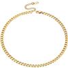 Bandmax Collana Uomo Donna Cubana, 4 mm Catena Collana Uomo Hip Hop Rapper, 36 cm Collana Metallo di Placcato Oro 18k Uomo, Catenina Acciaio Uomo Chain Maschile