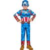 Rubie's RUBIES COSTUME CAPITAN AMERICA BLACK LINE INFANTILE per bambino, taglia S, Tuta imbottita e maschera, per Carnevale, Natale, Feste e Cosplay