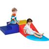 HOMCOM Set da Gioco Blocchi Morbidi per Bambini 1-3 Anni in Schiuma e Pelle PU