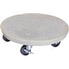 Wagner Carrello per Piante Stone Ø 28 x 7,5 cm I Carrello per Fiori per Interni ed Esterni, Stile terrazzo Chiaro I Portavaso in Cemento con 2 Freni I Portata 100 kg - 20090001