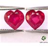 SBI Gems 2.10 Cts Rubino Naturale Forma Cuore Taglio 6x6 MM Paio Profondo Rosso Tonalità