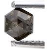 Sparkling Fancy Diamonds Diamante Naturale Nero A Forma Di Esagono Taglio Brillante 0,32 Ct 4,3X4,0 Mm