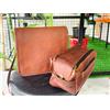 Fatto a mano Uomo pelle Vintage Laptop Messenger Valigetta Tracolla Gratis Rasatura Borsa Kit