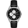 Armani Exchange Orologio da uomo, quarzo/multi-movimento, cassa da 42 mm, cinturino in pelle AX1872, Grigio chiaro e nero