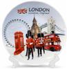 JRose Collections Piatto da esposizione in ceramica souvenir di Londra con supporto, piatto da collezione decorativo da 15 cm, con London Eye, Big Ben e Tower Bridge, memorabilia di viaggio nel Regno