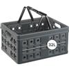 SUNWARE perfectly organised Sunware Square Cassetta Pieghevole in Plastica 32L con Manico - 49x36x24.5cm - Cassetta Plastica Pieghevole - Folding Crate