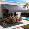 VEVOR Tenda da Sole Retrattile Manuale 350 x 300 cm da Esterno, Copertura Parasole, Materiale in Poliestere Impermeabile Colore Grigio, con Manovella, per Privati Negozi Ristoranti Bar Vetrine Cortili