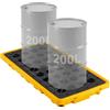 VEVOR Pallet di Contenimento per Fusti, Vasca di Raccolta Antisversamento Modulare per 2 Fusti, Capacità 79,5 L, Portata Max 2000 kg, Piattaforma in Polietilene con Scarico, 131,6 x 68 x 15 cm, Giallo