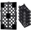 VEVOR Pallet in Plastica, Set da 6 Pedane ad Incastro Impilabili e Impermeabili, con Griglia Traspirante, per Cantina, Magazzino e Supermercato, Portata Statica 1000 kg/m², 50 x 30,5 x 10 cm, Nero