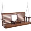 VEVOR Altalena in legno di cedro, 1523x710x600mm, Altalena da patio per cortile giardino, Capacità carico circa 400 kg, con Panca sedia a dondolo catene sospese per uso esterno, marrone