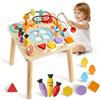 VEVOR Tavolino Multiattività Interattivo per Bambini Piccoli, Scrivania in Legno per Attività Didattiche per Bambine dai 6 ai 36 Mesi, Tavolino Evolutivo Multiattività da 320 x 320 x 465 mm