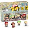 Funko Bitty POP! 4 Pack: One Piece - Monkey D. Luffy, Roronoa Zoro, Axe-Hand Morgan, Mystery Mini Figure - 1 in 6 chance of receiving the rare Chase variant - Styles may vary - 0,9 pollici (2,2 cm)