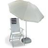 Relaxdays Ombrellone da Giardino, Spiaggia, Diametro 180cm, 8 Stecche, Poliestere, Inclinabile, Giallo Chiaro