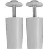 Amig - Fermaporta avvolgibili in plastica grigia | Ammortizzatore con vite M5 antiruggine e rondella esterna | Resistente alle intemperie | Lunghezza: 60 mm