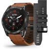 Garmin EPIX PRO GEN 2 Sapphire Pelle Marrone + Silicone Nero 51mm 010-02804-30