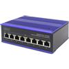 ‎DIGITUS DIGITUS Switch di rete PoE - Fast Ethernet 8 porte - Montaggio su DIN rail - Mor