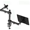 Braccio per monitor regolabile con vassoio per laptop, supporto da scrivania