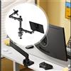 Braccio regolabile per monitor con vassoio per laptop, supporto stabile