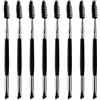 MengH-SHOP Pennello per Sopracciglia Doppia Testa 2 in 1 Angolato Soprasopracciglia Pennello e Spoolie Pennello Mini Ciglia Spazzola per Colorare Sopracciglio Angolato 8 Pezzi (Nero)