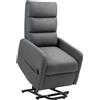 HOMCOM Poltrona relax elettrica con alzata assistita, telecomando, schiuma morbida, tasca laterale, rivestimento effetto lino, grigio | Aosom Italy