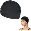 ARYIMYDP Cuffia da Nuoto Donna Capelli Lunghi, Elastica in Tessuto Nylon Con Protezione Orecchie, Design Plissato Facile da Indossare, Per Piscina Spiaggia Estate