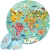 Click Europe Puzzle rotondo, 150 pezzi, Boppi - Mappa del mondo