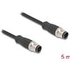 Delock - Cavo di rete - da M12 (4 pin) (M) a M12 (4 pin) (M) - 5,0 m - 5 mm - S/FTP - CAT 5e - codifica D - Nero (8
